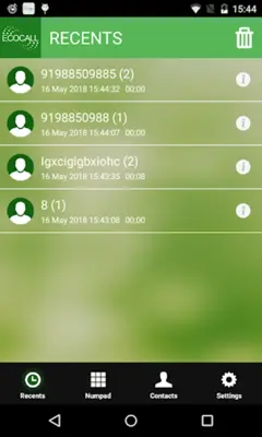 Ecocall android App screenshot 1